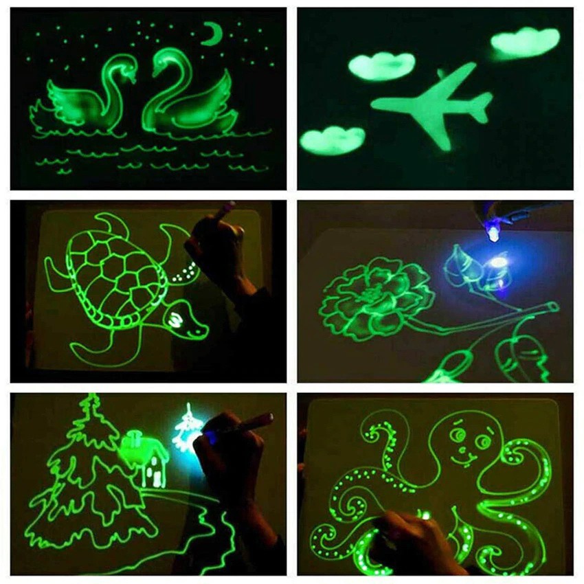 Draw With Lights Fun Painting Board With Nightlight Pen