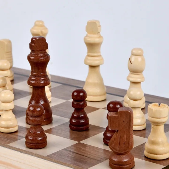 2in1 Chess & Checkers Foldable Play Game Set