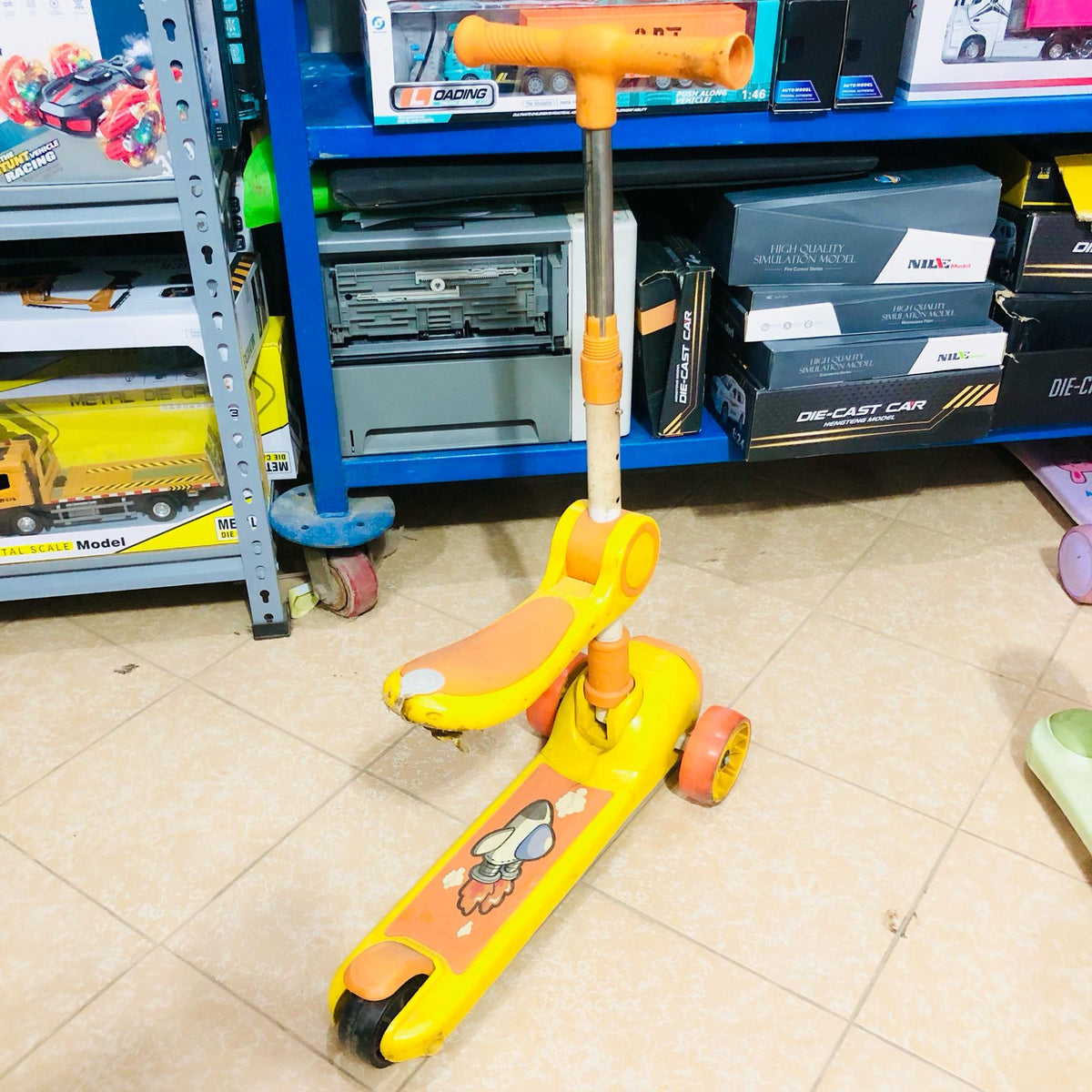 Yellow Height Adjustable Kids Scooter - Major Fault