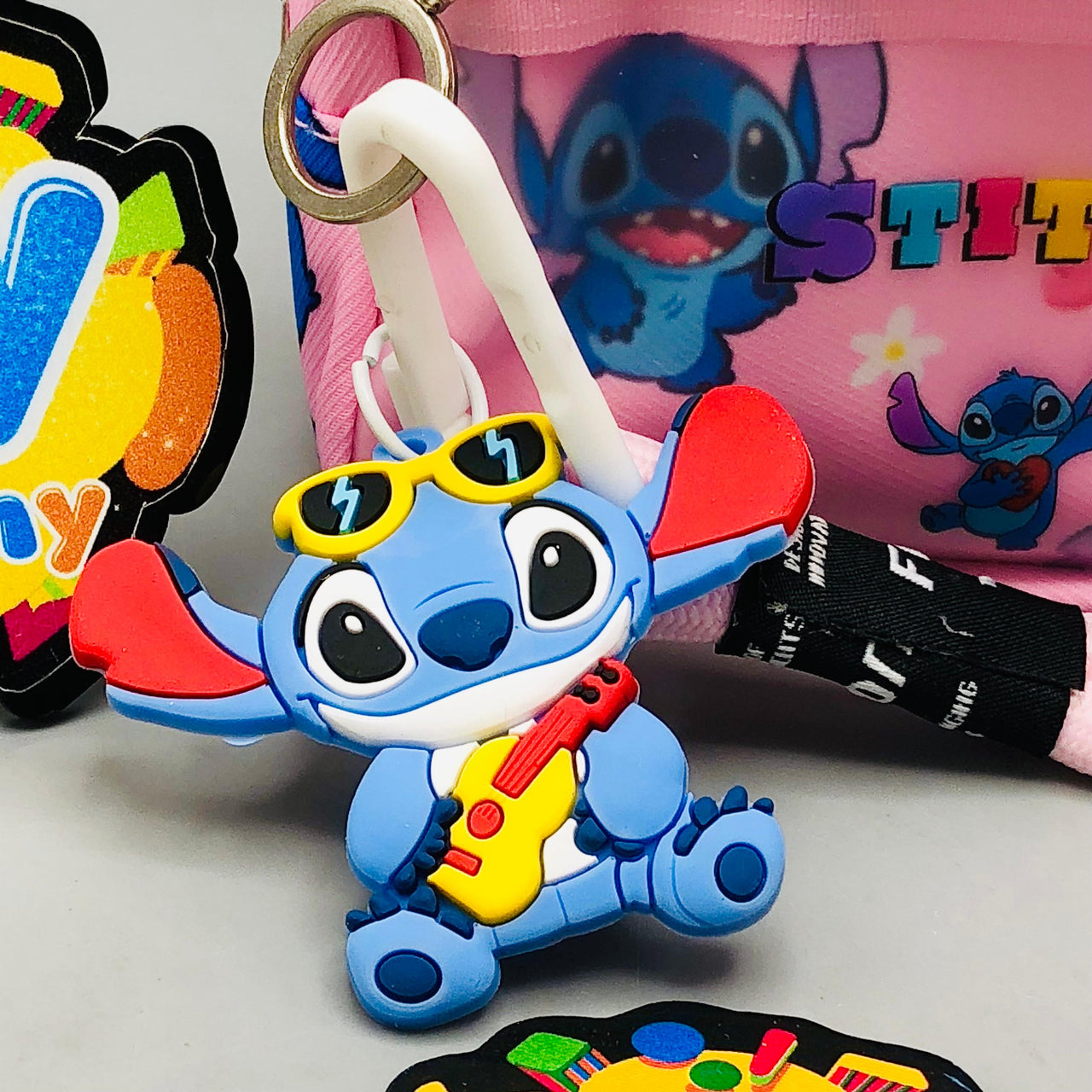 Premium Stitch Themed Kids Pencil Pouch - Pink