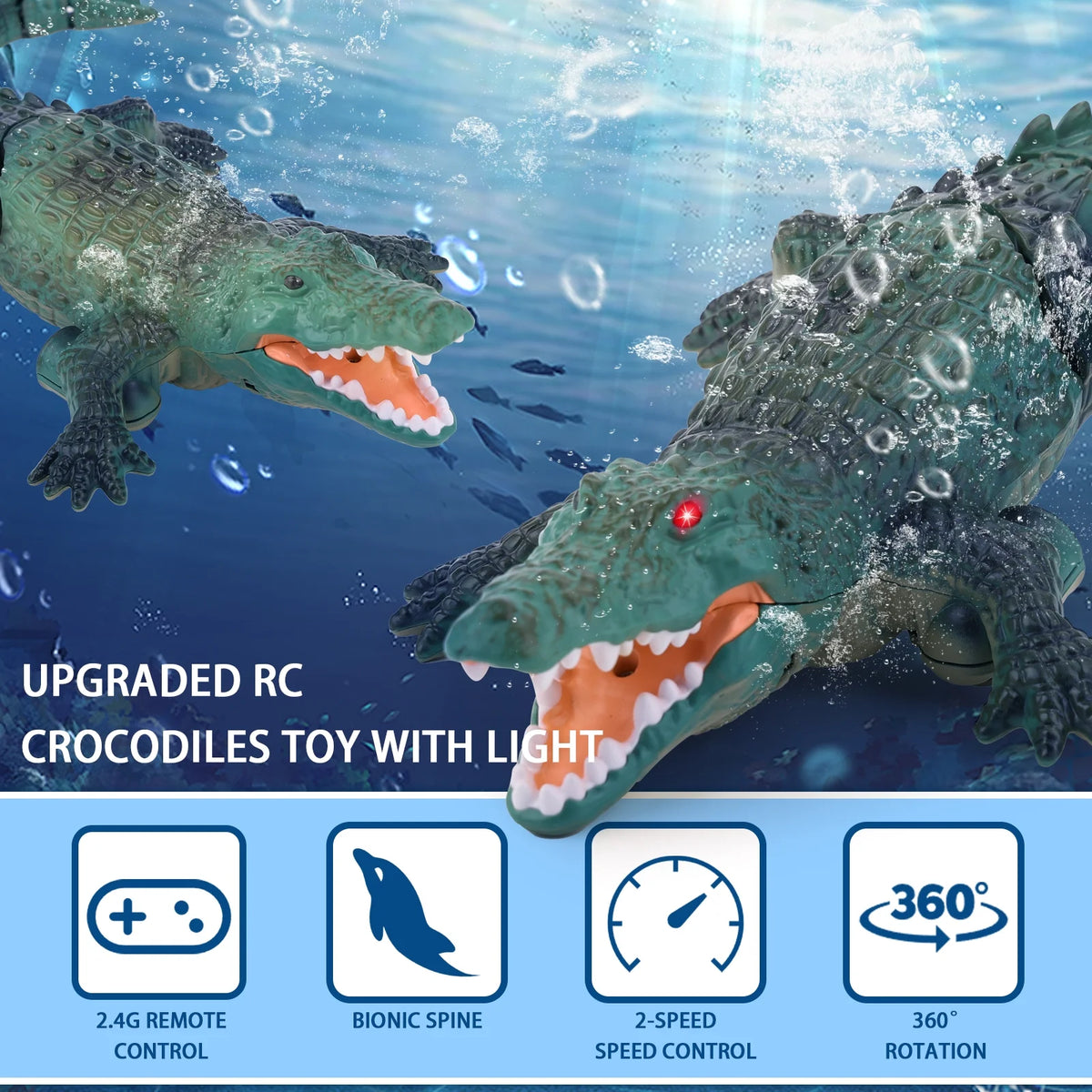 2.4GHz RC Swim Crocodile With Cool Lights
