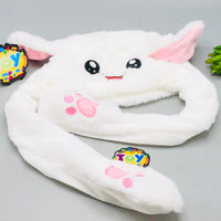 Premium Kids Bunny Luminous Glowing Lights Ear Flaps Cap - White