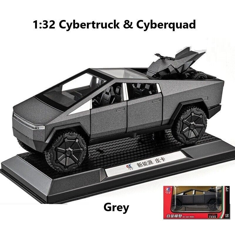 1:32 Diecast Tesla Cyber Truck With Mini Bike