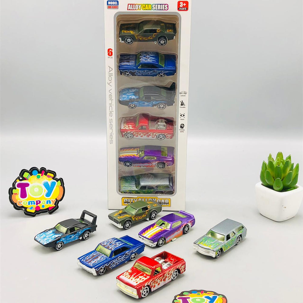 1:64 Mini Diecast Inertial Racing Cars Set - 6Pcs