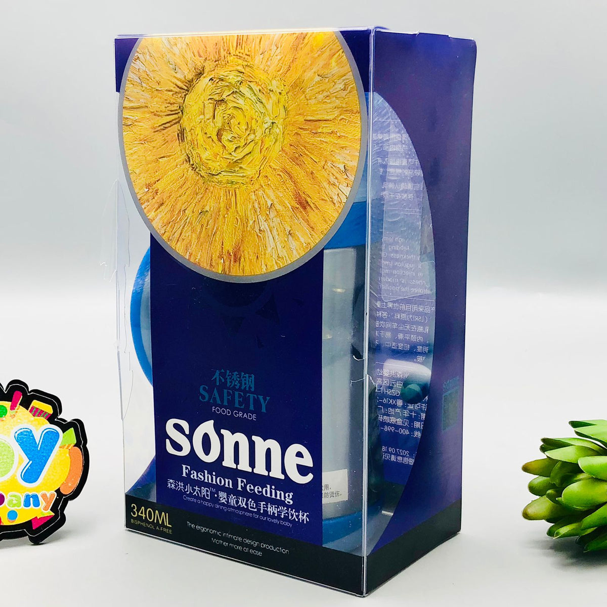 340ml Sonne Stainless Steel Fashion Feeding Bottle - Blue