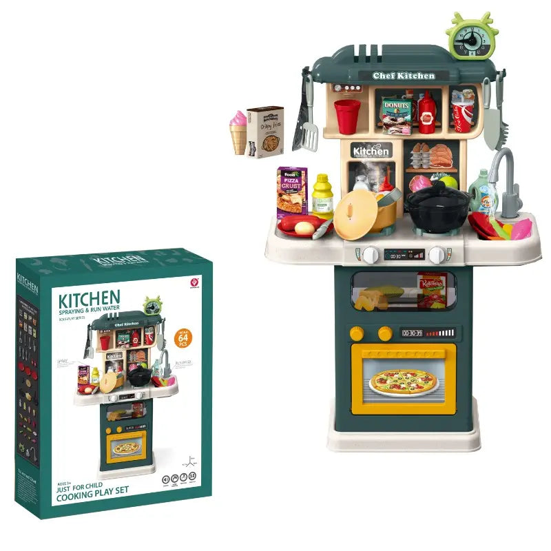 64Pcs Kids Pretend Chef Kitchen Set