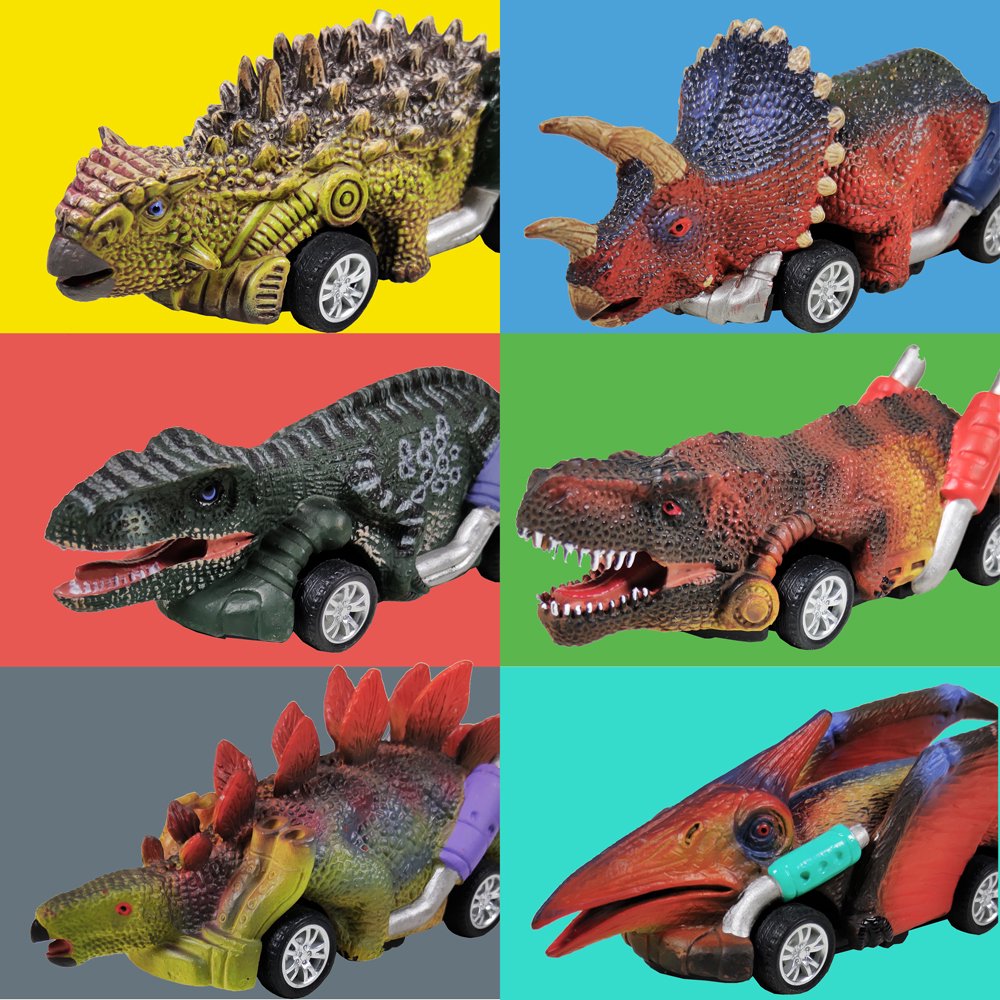 Pullback Mini Dinosaur Car Team Set - 6Pcs