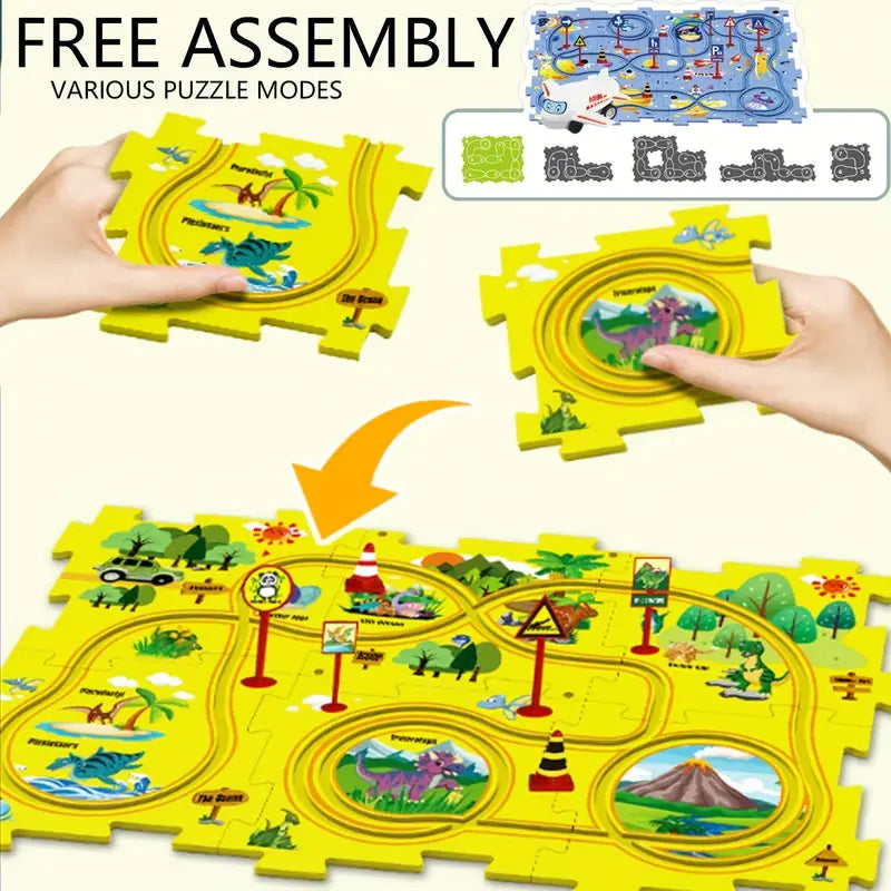 13Pcs DIY Track Electronic Vehicle Puzzle Set