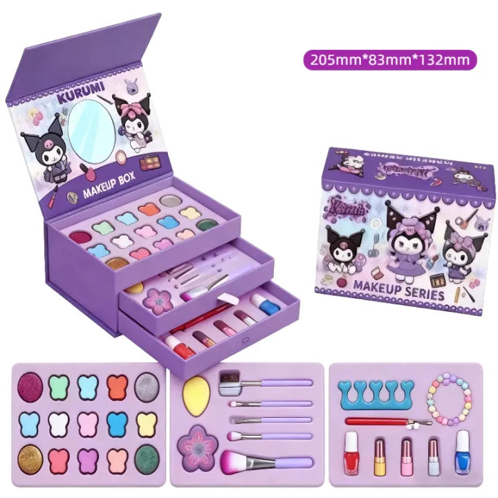 31Pcs Realistic Kuromi Themed Makeup Briefcase