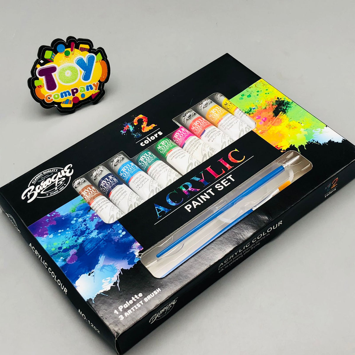 12Pcs Acrylic Color Paint Set With Artist Brush