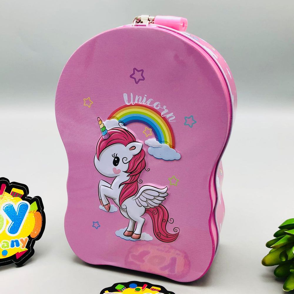 Cartoon Design Metal Body Kids Coin Saving Box - Assortment
