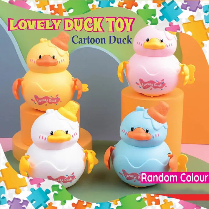 Cute Friction Wind-Up Cartoon Duck