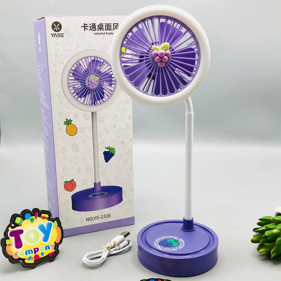 Rechargeable Fruit Design Desktop Fan With Light