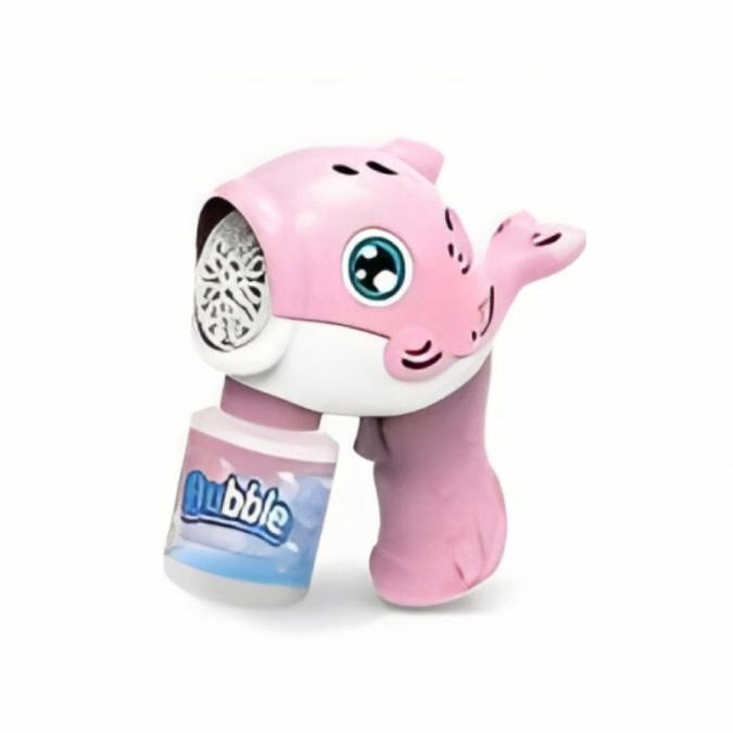 Kids Battery Operated Dolphin Themed Colorful Bubble Gun