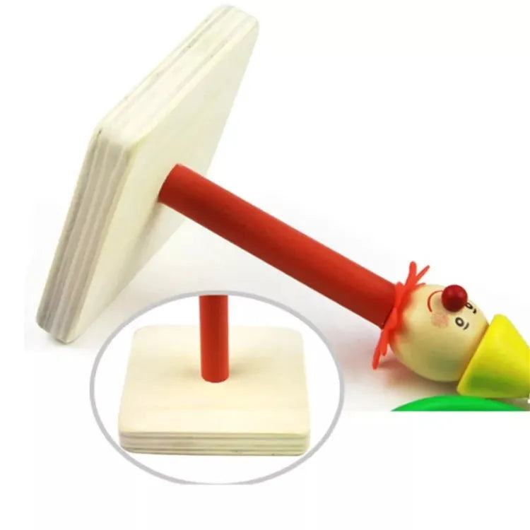 Wooden Clown Ferrule - Throwing Rings Game