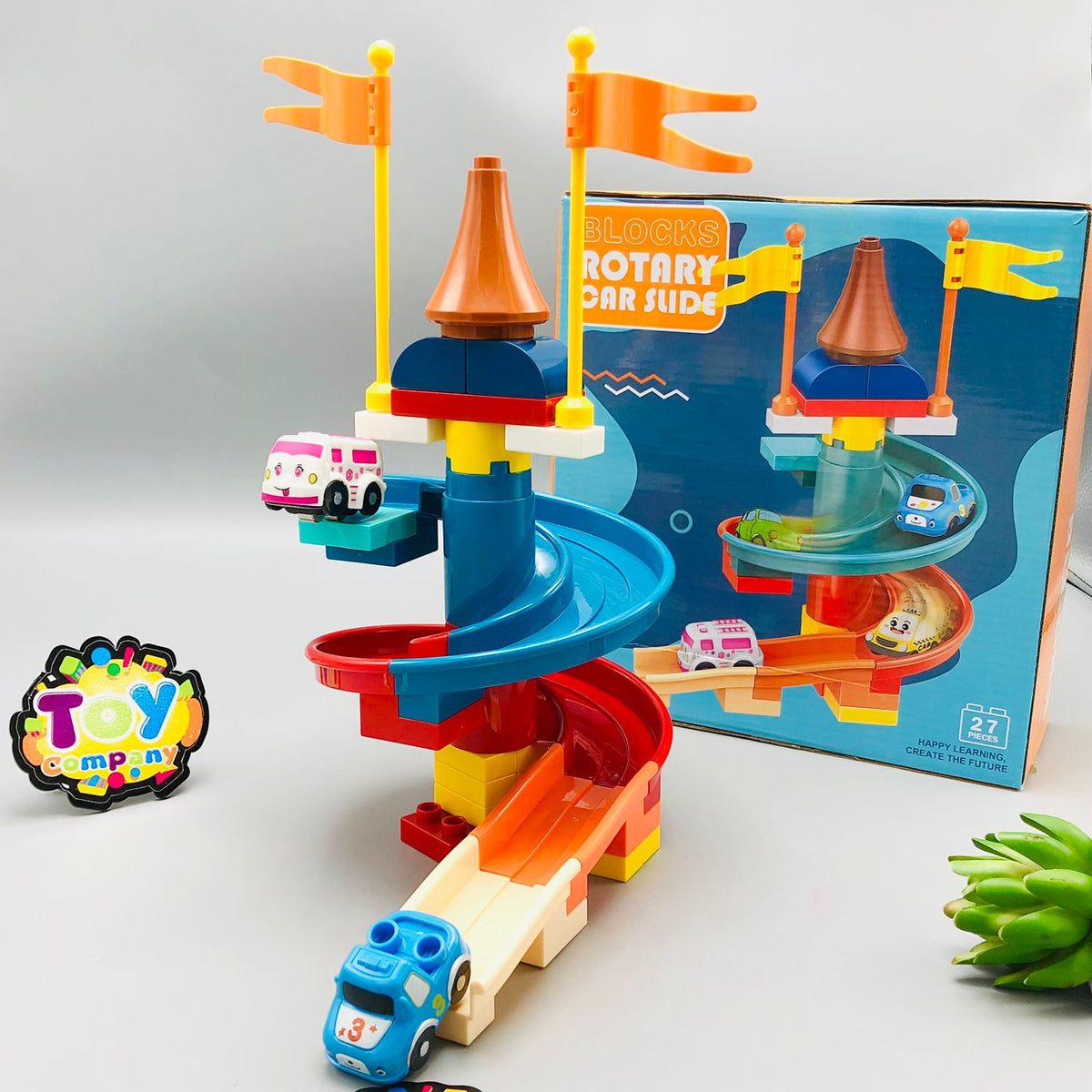 27Pcs DIY Manual Rotary Car Slide Track Building Blocks