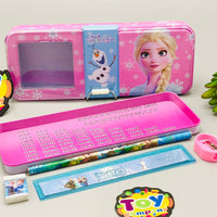 Tin Geometry Box With Stationary Set For Girls - Assortment