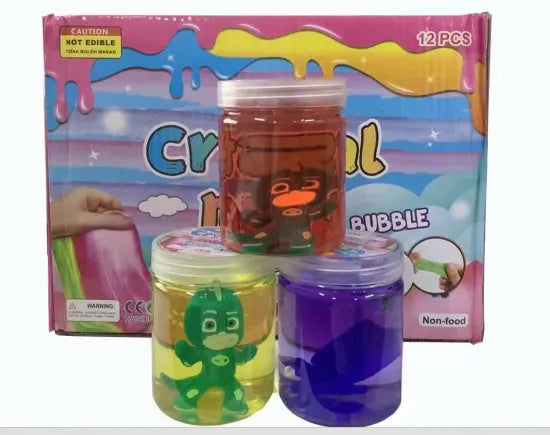 1Pc Crystal Slime Mud Bottle With Action Figure