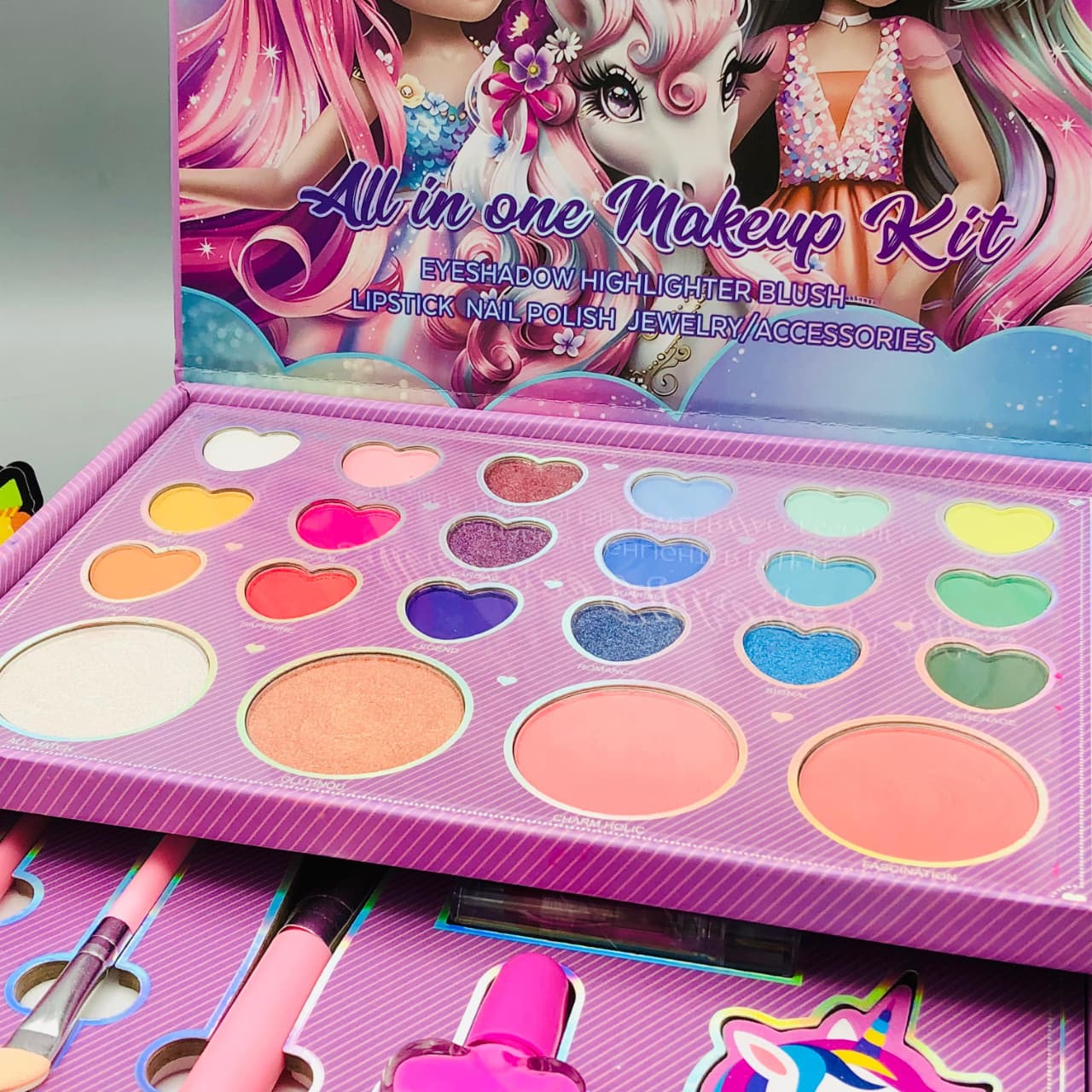 43Pcs Realistic Stylish Makeup & Jewellery Briefcase