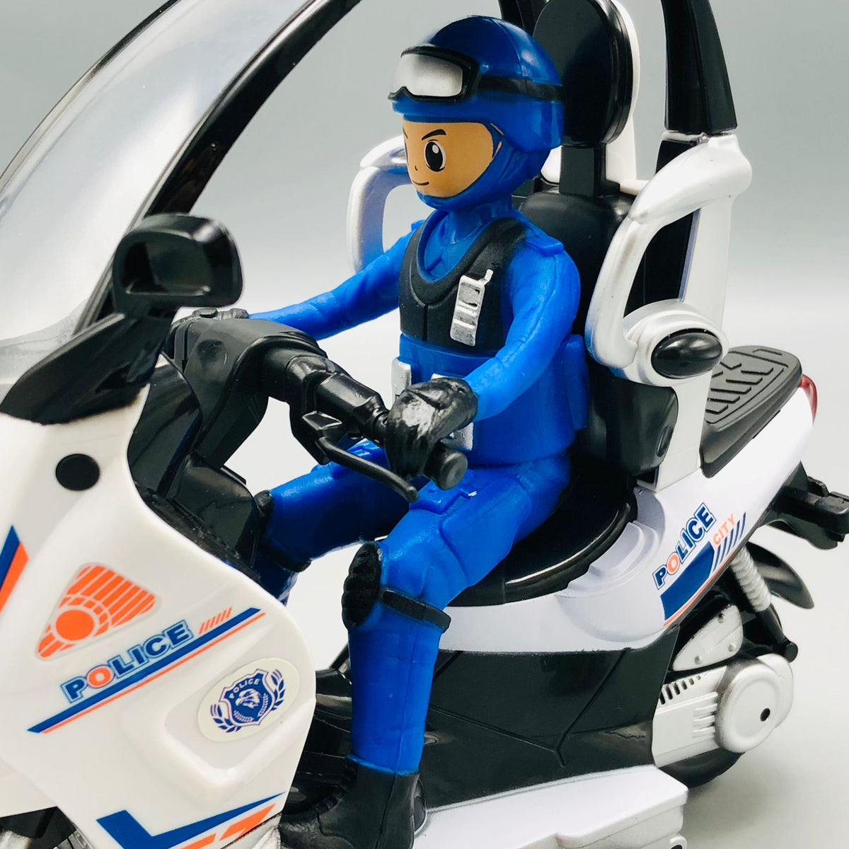 Electric City Patrol Police Bike Toy With Light & Sound