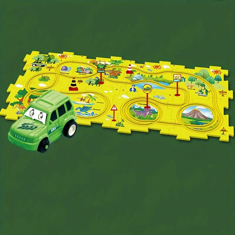 13Pcs DIY Track Electronic Vehicle Puzzle Set