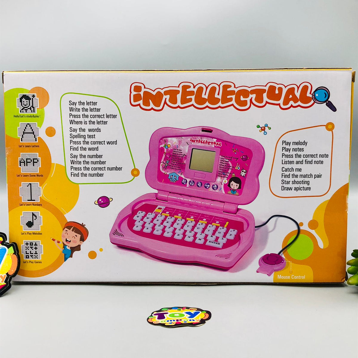 20 Activities Kids Intellectual Mouse Control Laptop - Pink