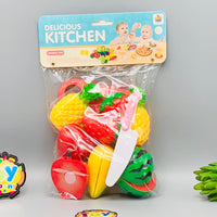 8Pcs Pretend Play Vegetable & Fruit Cutting Set