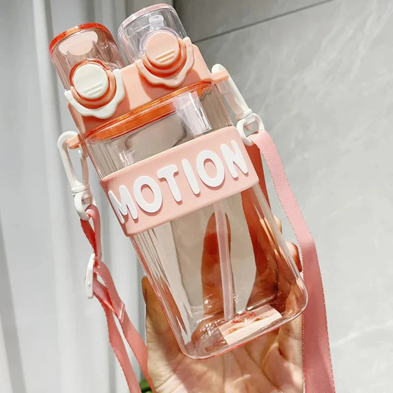 Motion Sipper Double Drinking Water Bottle With Strap