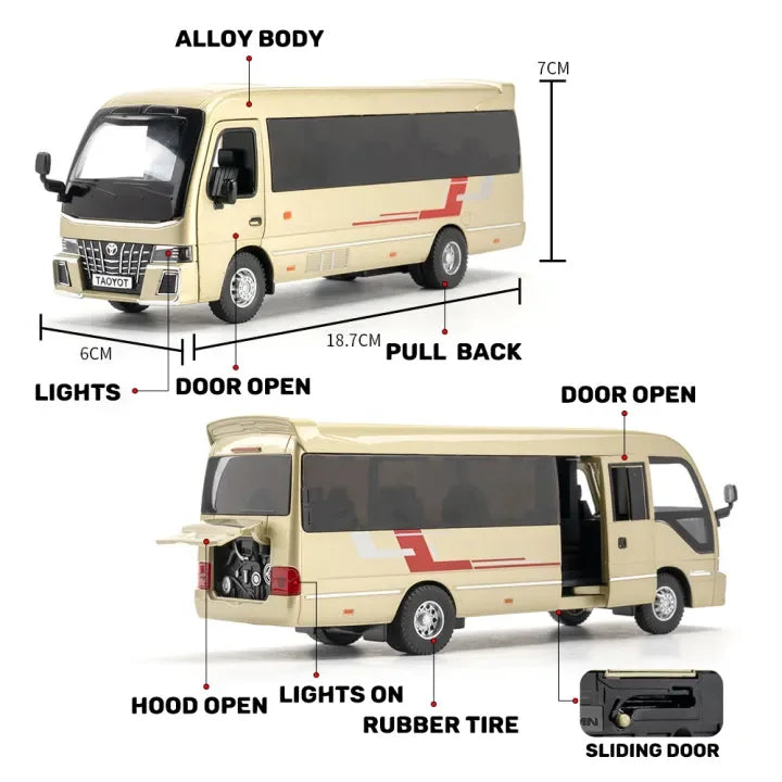 1:32 Diecast Toyota Coaster Bus Model