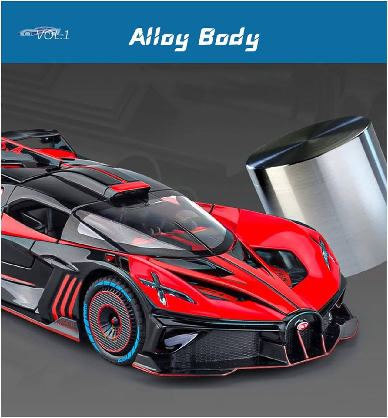 1:24 Diecast Bugatti Bolide Model Car With Smoke