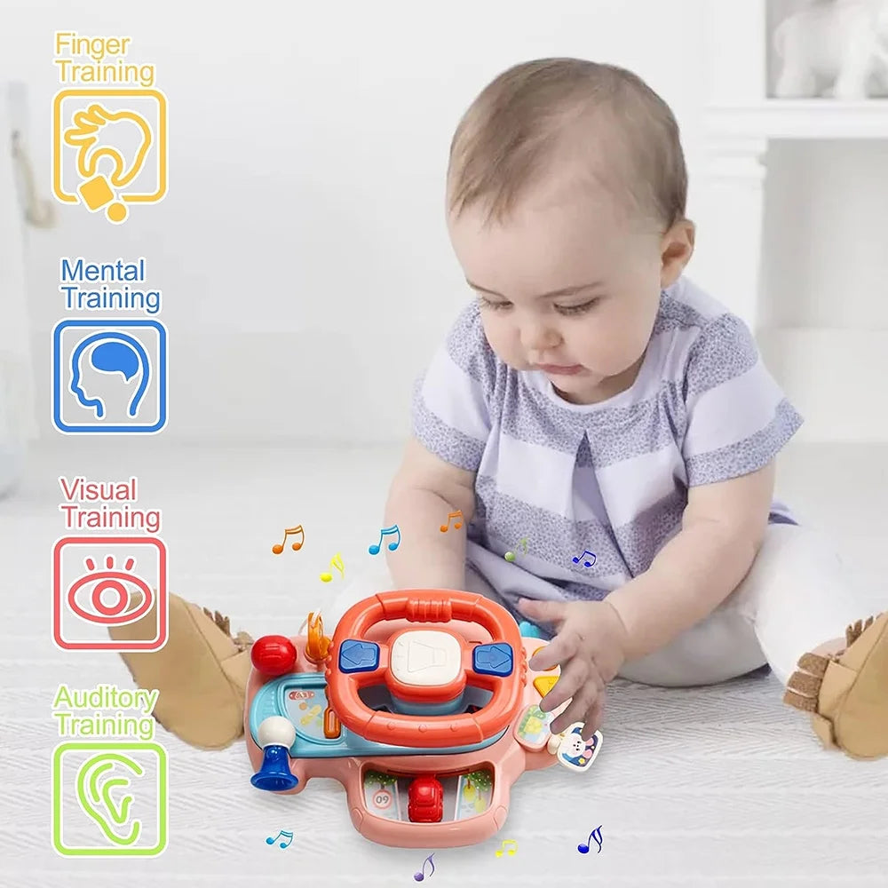 Huanger Multi-functional Kids Musical Steering Wheel