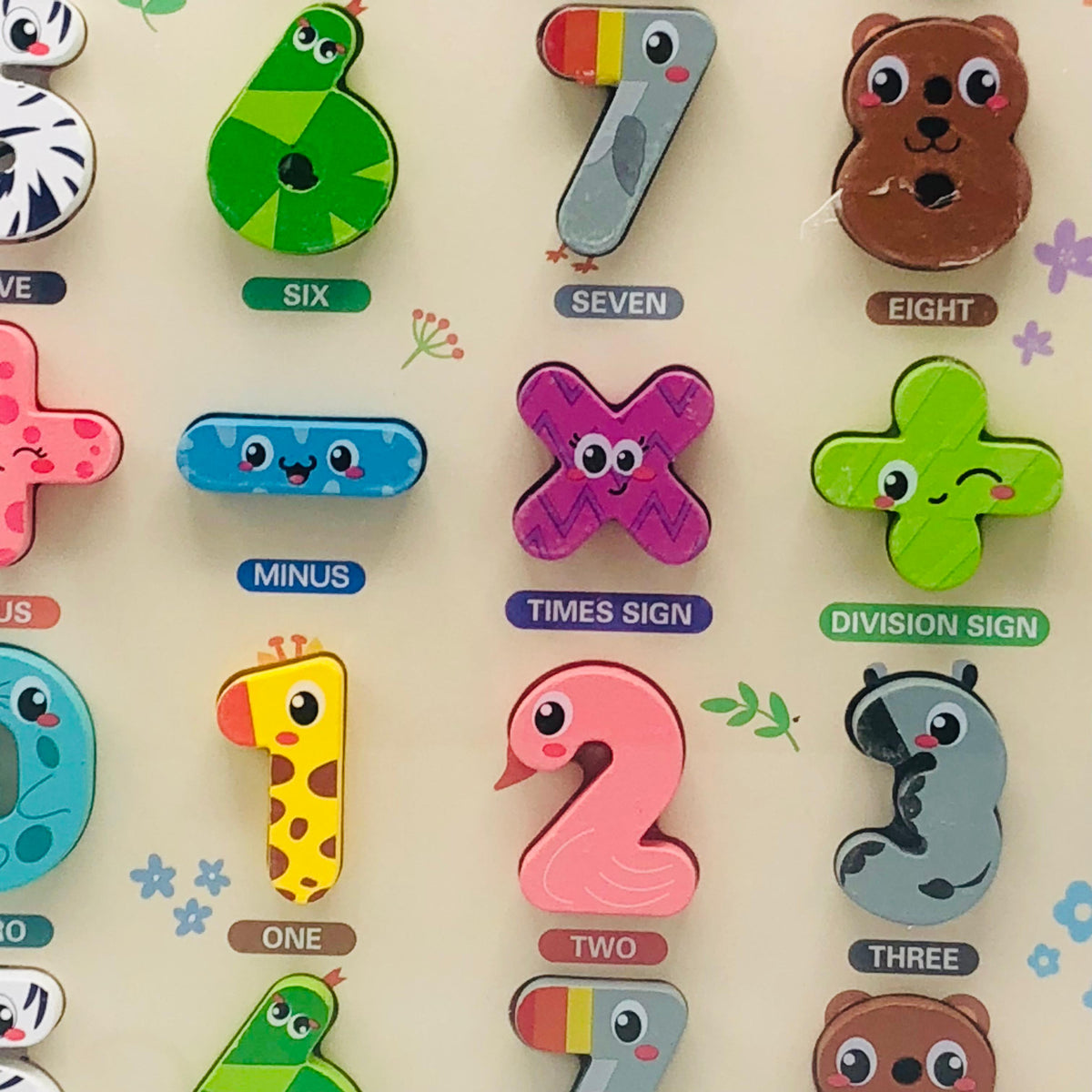 Wooden Number & Signs Puzzle Board