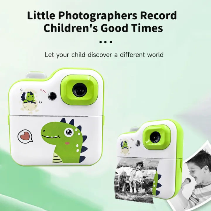 Kids Dinosaur Instant Digital Print Camera With Lights