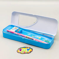 6Pcs Mini Dinosaur Themed Tin Geometry Box