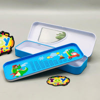 6Pcs Mini Dinosaur Themed Tin Geometry Box