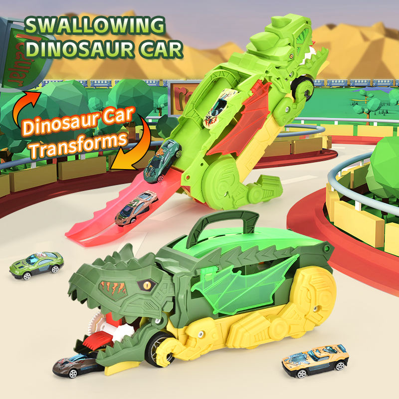 ABS Inertial Dinosaur Truck With 3 Pcs Mini Car