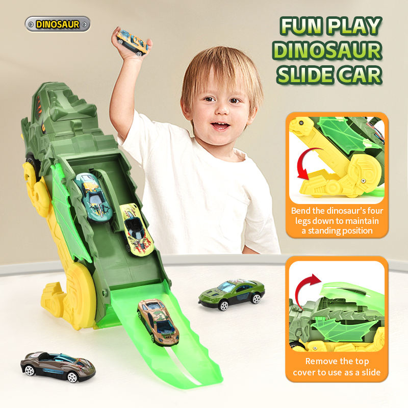 ABS Inertial Dinosaur Truck With 3 Pcs Mini Car