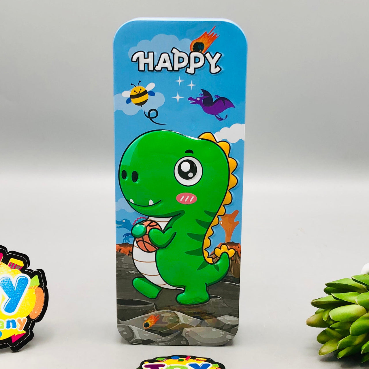 Dinosaur Themed Tin Geometry Box