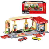 DIY Manual Gas Station With 2Pcs Cars