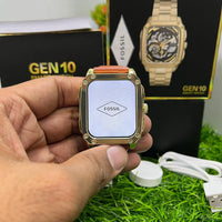 Thumbnail for Gen-10 Smart Metal Watch With Gold & Lather Belt
