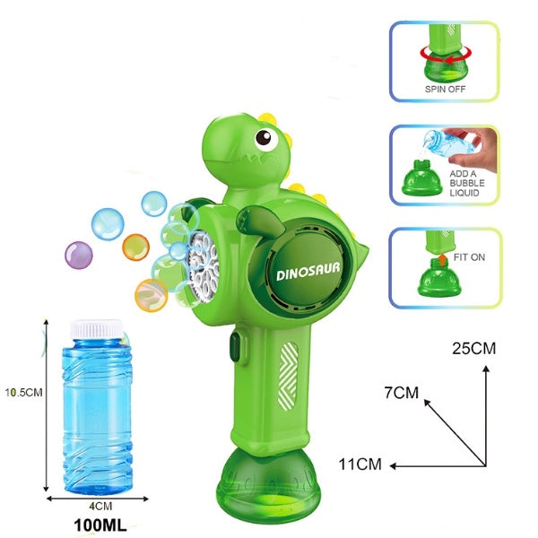 Battery Operated Dinosaur Colorful Bubble Wand