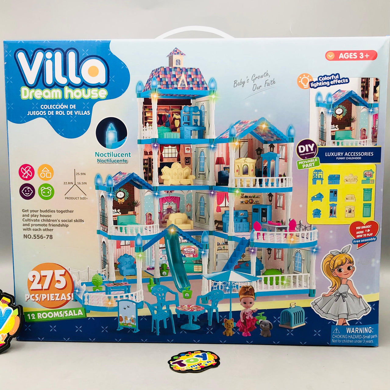 275Pcs DIY  Dream Villa Luxury Doll House