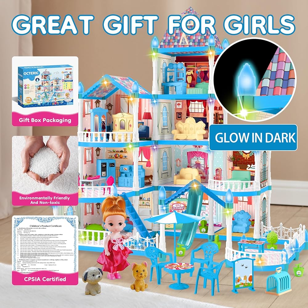 275Pcs DIY  Dream Villa Luxury Doll House