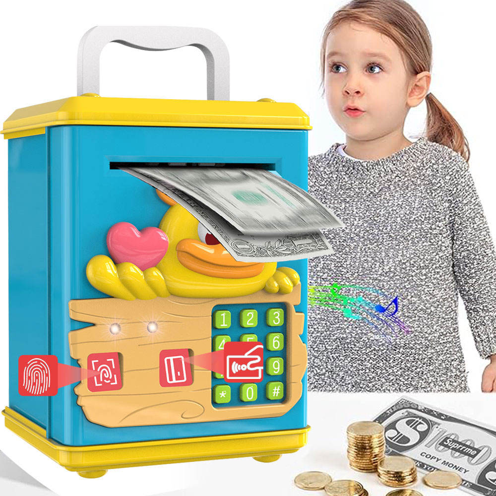 Duck Themed Fingerprint & Swipe Card Unlock Piggy Bank