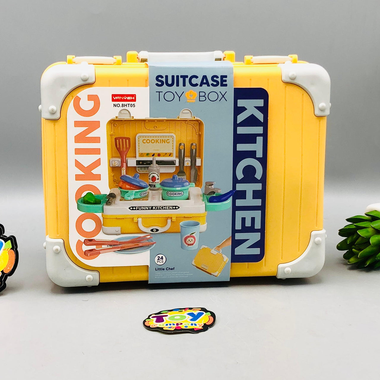 24Pcs Kids Pretend Play Kitchen Suitcase