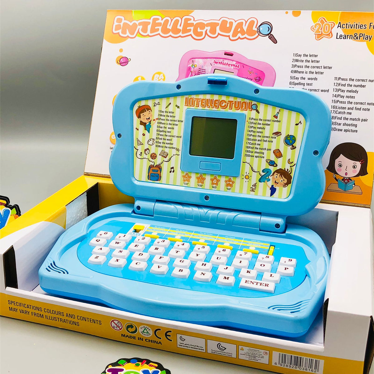 20 Activities Kids Intellectual Mouse Control Laptop - Blue