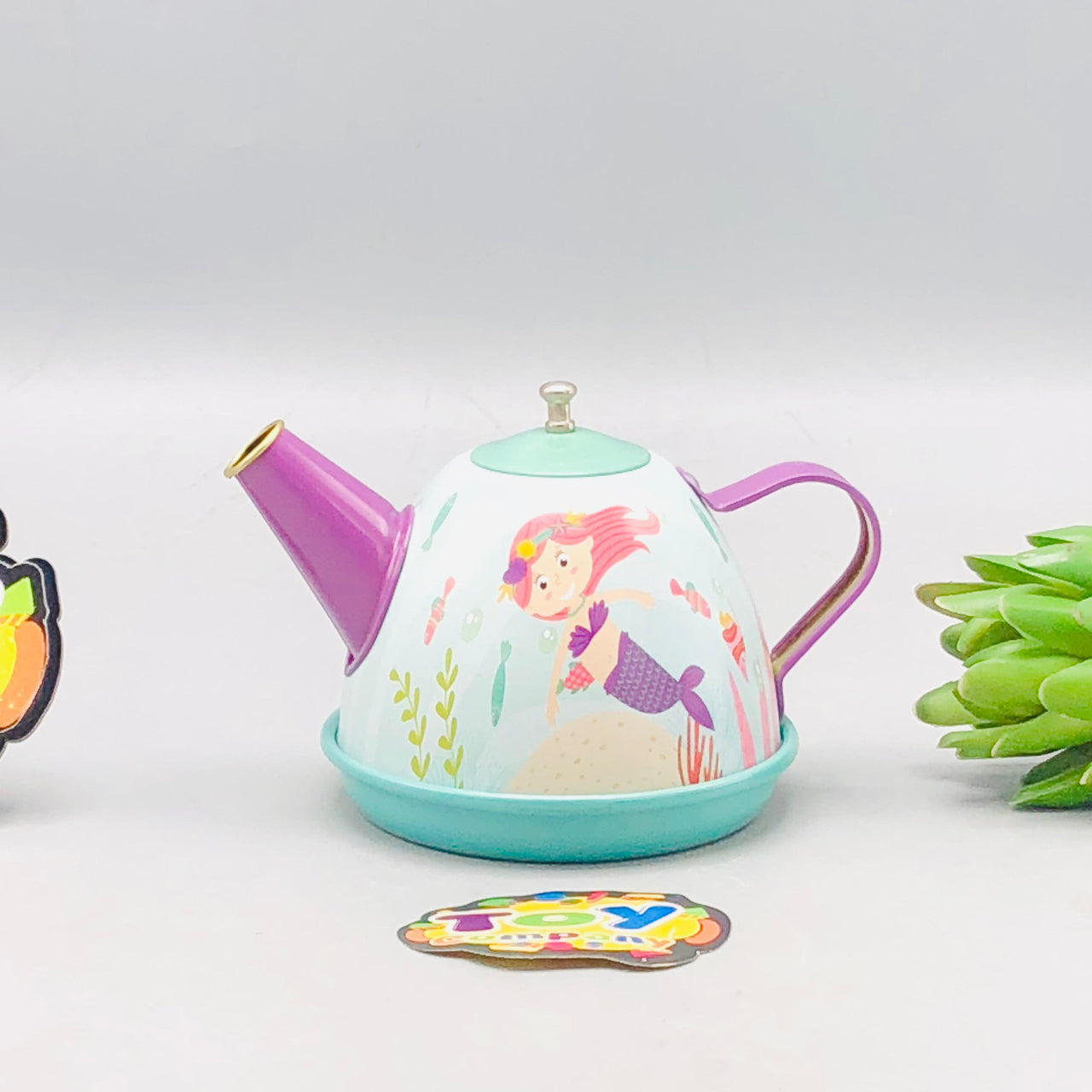 Kids 14Pcs Mermaid Themed Metal Tea Set
