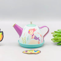 Kids 14Pcs Mermaid Themed Metal Tea Set