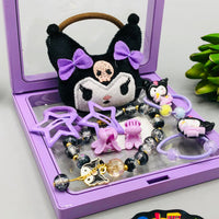 10Pcs Girls Kuromi Themed Hair Accessories Set - Black