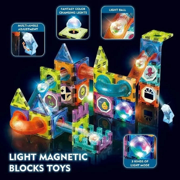 81Pcs Light Magnetic Marble Run Block Set